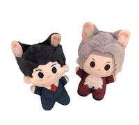 Xinchangda Lot de 2 porte-clés Phoenix Wright et Miles Edgeworth en peluche de dessin animé - Charme d'oreiller - Pendentif mignon pour sac - Décoration de canapé - 10 cm