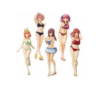 Xinchangda Lot de 5 figurines Nakano Ichika modèle Nakano Nino Figurine d'action Anime Nakano Miku Statue, maillot de bain position debout Skulptur Décoration Cadeau de collection 17 cm