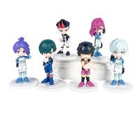 Xinchangda Lot de 6 figurines bleues de verrouillage Seishiro Nagi Chigiri Hyoma de 9,5 cm - Figurine mignonne pour décoration de gâteau de bureau