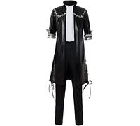 Xinchangda MHA Dabi Costume de cosplay Todoroki Shouto - Tenue de cosplay longue noire avec pantalon et pantalon - Costume de cosplay d'anime, costume d'Halloween et de carnaval pour homme