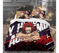 Xinchangda MHA Parure de lit 3 pièces Anime Bakugo Katsuki/Todoroki Shouto Parure de lit simple/double/king size, 2 taies d'oreiller et 1 housse de couette