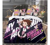 Xinchangda MHA Parure de lit 3 pièces Anime Bakugo Katsuki/Todoroki Shouto Parure de lit simple/double/king size, 2 taies d'oreiller et 1 housse de couette