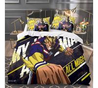Xinchangda MHA Parure de lit 3 pièces Anime Bakugo Katsuki/Todoroki Shouto Parure de lit simple/double/king size, 2 taies d'oreiller et 1 housse de couette