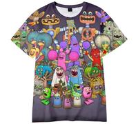 Xinchangda My Singing Monsters T-shirt d'été pour enfants avec imprimé 3D Anime Game T-shirt ample à manches courtes Mode Casual Tops Cadeaux manga