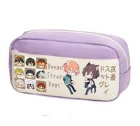 Xinchangda Nakahara Chuuya Trousse à crayons Anime Ranpo Edogawa/Akutagawa Ryunosuke Grande capacité Sac à stylos Sac de papeterie Fournitures scolaires, Violet 3, 24*10*12CM, Trousse à crayons