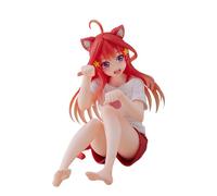 Xinchangda Nakano Itsuki Figurine Nakano Miku Figurine d'action Anime Nakano Nino Figurine de chat Pyjama avec oreilles de chat et queue assisePosition Skulptur Décoration de collection Cadeau