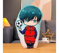 Xinchangda Oreiller en peluche Blue Lock - Anime Rin Itoshi - Doux et mignon - Imprimé personnage - Cadeau d'anniversaire pour fille et garçon