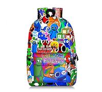 Xinchangda Rainbow Friends Sac ¨¤ dos, dessin anim¨¦, jeu de dessin anim¨¦, Looky3D, sac ¨¤ dos d'¨¦cole, sac ¨¤ dos l¨¦ger pour ordinateur portable pour gar?ons et filles