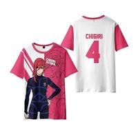 Xinchangda T-shirt à manches courtes Anime Blue Lock, Isagi Yoichi/Seishiro Nagi/Bachira Meguru T-shirt à manches courtes Anime Mode Casual Tops Cadeaux manga, Chigiri Hyoma, L