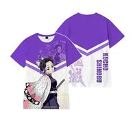 Xinchangda T-shirt d'été Kamado Tanjiro imprimé en 3D Kamado Nezuko/Kochou Shinobu Anime T-shirt à manches courtes tendance décontracté hauts cadeaux manga, Kochou Shinobu, XS