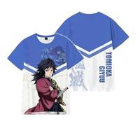 Xinchangda T-shirt d'été Kamado Tanjiro imprimé en 3D Kamado Nezuko/Kochou Shinobu Anime T-shirt à manches courtes tendance décontracté hauts cadeaux manga, Tomioka Giyuu., 3XL