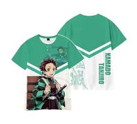 Xinchangda T-shirt d'été Kamado Tanjiro imprimé en 3D Kamado Nezuko/Kochou Shinobu Anime T-shirt à manches courtes tendance décontracté hauts cadeaux manga, Kamado Tanjiro, XL