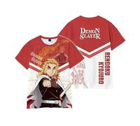 Xinchangda T-shirt d'été Kamado Tanjiro imprimé en 3D Kamado Nezuko/Kochou Shinobu Anime T-shirt à manches courtes tendance décontracté hauts cadeaux manga, Rengoku Kyouju, XL