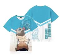 Xinchangda T-shirt d'été Kamado Tanjiro imprimé en 3D Kamado Nezuko/Kochou Shinobu Anime T-shirt à manches courtes tendance décontracté hauts cadeaux manga, Hashibira Inosuke, 3XL