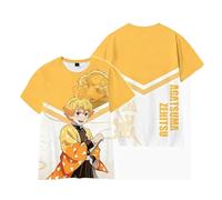 Xinchangda T-shirt d'été Kamado Tanjiro imprimé en 3D Kamado Nezuko/Kochou Shinobu Anime T-shirt à manches courtes tendance décontracté hauts cadeaux manga, Agatsuma Zen'itsu, XS