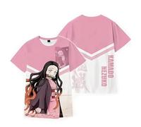 Xinchangda T-shirt d'été Kamado Tanjiro imprimé en 3D Kamado Nezuko/Kochou Shinobu Anime T-shirt à manches courtes tendance décontracté hauts cadeaux manga, Kamado Nezuko, XL