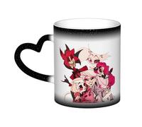Xinchangda Tasse Hazbin Hotel Tasse à changement de couleur, Tasse à café Angel Dust/Alastor Anime, Tasses en céramique pour thé au lait, cadeau d'anniversaire pour les amis et les fans d'anime