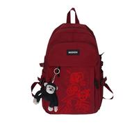 Xinchangda Tokisaki Kurumi Sac à dos 30 x 13 x 44 cm Sac à dos d'école Anime Grande capacité Dessin animé Étudiants Sac à bandoulière pour adolescents, Rouge 03, 30*13*44cm
