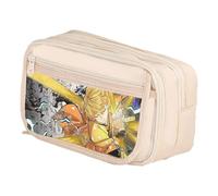 Xinchangda Tomioka Giyuu Trousse à crayons avec fermeture magnétique et fermeture à boucle magnétique Noir/blanc Grande capacité, Blanc cassé Type 5, 21 x 13 x 8CM, Ensemble cartable