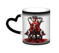 Xinchangda Xingchangda Hazbin Tasse à changement de couleur pour hôtel Motif ange Dust/Alastor Anime Tasse à café en céramique Cadeau d'anniversaire pour amis et fans d'anime