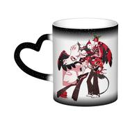 Xinchangda Xingchangda Hazbin Tasse à changement de couleur pour hôtel Motif ange Dust/Alastor Anime Tasse à café en céramique Cadeau d'anniversaire pour amis et fans d'anime