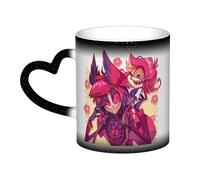 Xinchangda Xingchangda Hazbin Tasse à changement de couleur pour hôtel Motif ange Dust/Alastor Anime Tasse à café en céramique Cadeau d'anniversaire pour amis et fans d'anime