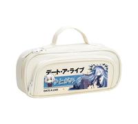 Xinchangda Yatogami Tohka Trousse à crayons Anime Tokisaki Kurumi/Kotori Itsuka Grande capacité Sac à stylos Sac de papeterie Fournitures scolaires, Blanc cassé 1, 24*10*12CM, Trousse à crayons