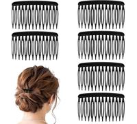 XINCHENG Lot de 6 peignes à cheveux à 14 dents, peignes à cheveux français en plastique, peignes décoratifs pour femmes et filles, voile de mariage, cheveux fins