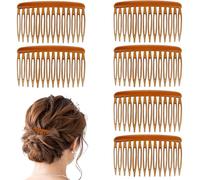 XINCHENG Lot de 6 peignes à cheveux à 14 dents, peignes à cheveux français en plastique, peignes décoratifs pour femmes et filles, voile de mariage, cheveux fins