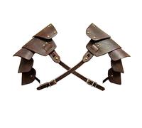 XINCHIA Armure de chevalier médiévale rétro en cuir punk Viking - Double épaulière réglable pour homme et femme - Costume de guerrier d'Halloween et de cosplay