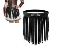 XINCHIA Jupe médiévale punk en cuir avec ceinture - Jupe blindée de chevalier viking - Robe de gladiateur romaine rétro - Ceinture réglable - Costume médiéval pour Halloween et cosplay - Accessoires