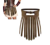 XINCHIA Jupe médiévale punk en cuir avec ceinture - Jupe blindée de chevalier viking - Robe de gladiateur romaine rétro - Ceinture réglable - Costume médiéval pour Halloween et cosplay - Accessoires