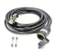 XINCOL C005 Câble d'extension pour allume-cigare robuste de 3,6 m Fil de cuivre 16 AWG 12 V/24 V mâle vers femelle Cordon adaptateur avec indicateur LED (fusible 15 A intégré et 2 fusibles de rechange