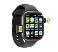 XINDADA Montre intelligente VP19 S10 4G avec carte SIM Android 10 128 Go ROM Caméra rotative à 190° GPS WIFI 2,3" Amoled Smartwatch pour adulte Noir 4 Go 64 Go