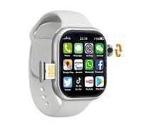 XINDADA Montre intelligente VP19 S10 originale avec carte SIM 4G, Android 10, 128 Go de ROM, caméra rotative à 190°, GPS, WIFI, écran AMOLED de 2,29 pouces pour adultes (Gris, 4 Go 128 Go)