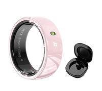 XINDADA R05 Bague intelligente avec étui de charge, fonction NFC, contrôle tactile de la fréquence cardiaque, moniteur de sommeil, mode multi-sport, étanche 5 ATM (rose, 9)
