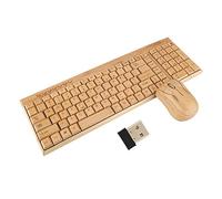 Xinde Clavier en Bambou en Bois élégant Ultra-Mince, Souris sans Fil en Bambou, pour/iOS/Android