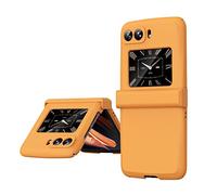 XINDEMEI pour Motorola Razr 2022 5G étui Ultra-Mince Sensation de Peau Coque de téléphone Couverture de charnière Housse de Protection Antichoc Tout Compris (Orange)