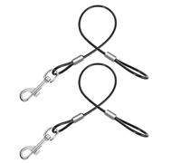 Xindojuz Lot de 2 rallonges de laisse rétractables et résistantes à la mastication pour chiens de petite taille, ne s'emmêlent pas, plusieurs laisses pour colliers et harnais (noir, 40 cm)