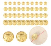 Xindojuz Lot de 40 boutons à coudre vintage en laiton doré sans couture et amovibles pour loisirs créatifs, blazer, costumes, manteaux de sport, veste d'uniforme (15 mm, 18 mm, 20 mm, 25 mm)