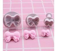 XINDUI Lot de 3 mini emporte-pièces en plastique en forme de nœud papillon pour fondant, gâteau, biscuit