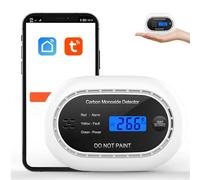 XINDUM Détecteur de monoxyde de Carbone Wi-FI, Batterie 10 Ans, détecteur de CO avec Application, certifié CE, Norme EN50291, écran LCD, Alarme sonore 85 DB.