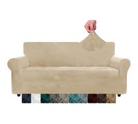 XINEAGE Housse de Canapé 3 Places en Velours, Housses de Canapé Extensible, Housses de Canapé Super Douces pour Chiens et Chats (3 Places,Chameau)