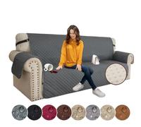 XINEAGE Housse de canapé matelassée imperméable pour canapé à 3 coussins, super douce et lavable, avec poches et sangles élastiques antidérapantes, protection de meubles épaisse contre les chiens, les