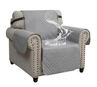 XINEAGE Housse Fauteuil 1 Place, Housse de Canapé Imperméable, Housse Canapé Reversible, Housses de Canapé Antidérapantes pour Chiens et Animaux de Compagnie (1 Place, Gris Clair)