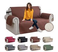 XINEAGE Housses de Canapé 2 Places, Housse de Canapé Imperméable, Housse Canapé Reversible, Housses de Canapé Antidérapantes pour Chiens et Animaux de Compagnie (2 Places, Café)
