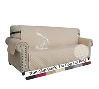 XINEAGE Housses de Canapé 3 Places, Housse de Canapé Imperméable, Housse Canapé Reversible, Housses de Canapé Antidérapantes pour Chiens et Animaux de Compagnie (3 Places, Beige)