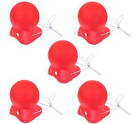 XineYuor 5PCS Nez de Clown avec Élastique,Bulle De Nez De Clown,Fête de Jour en Nez de Clown Nez en Mousse de Clown Rouge pour Fête Costume Bande Dessinée Halloween de Noël