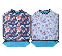 XINFULLWOL Bavoir pour adulte avec attrape-miettes - Imperméables et réutilisables - Pour femmes âgées - Pour homme ou toute personne qui a perdu la motricité, C&P-2, XL