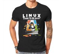 XINFUN Linux Operating System Tux Penguin Man Tshirt Window Crash Root Illustration Fashion T Shirt Graphic Sweatshirts Trend Black M Black M